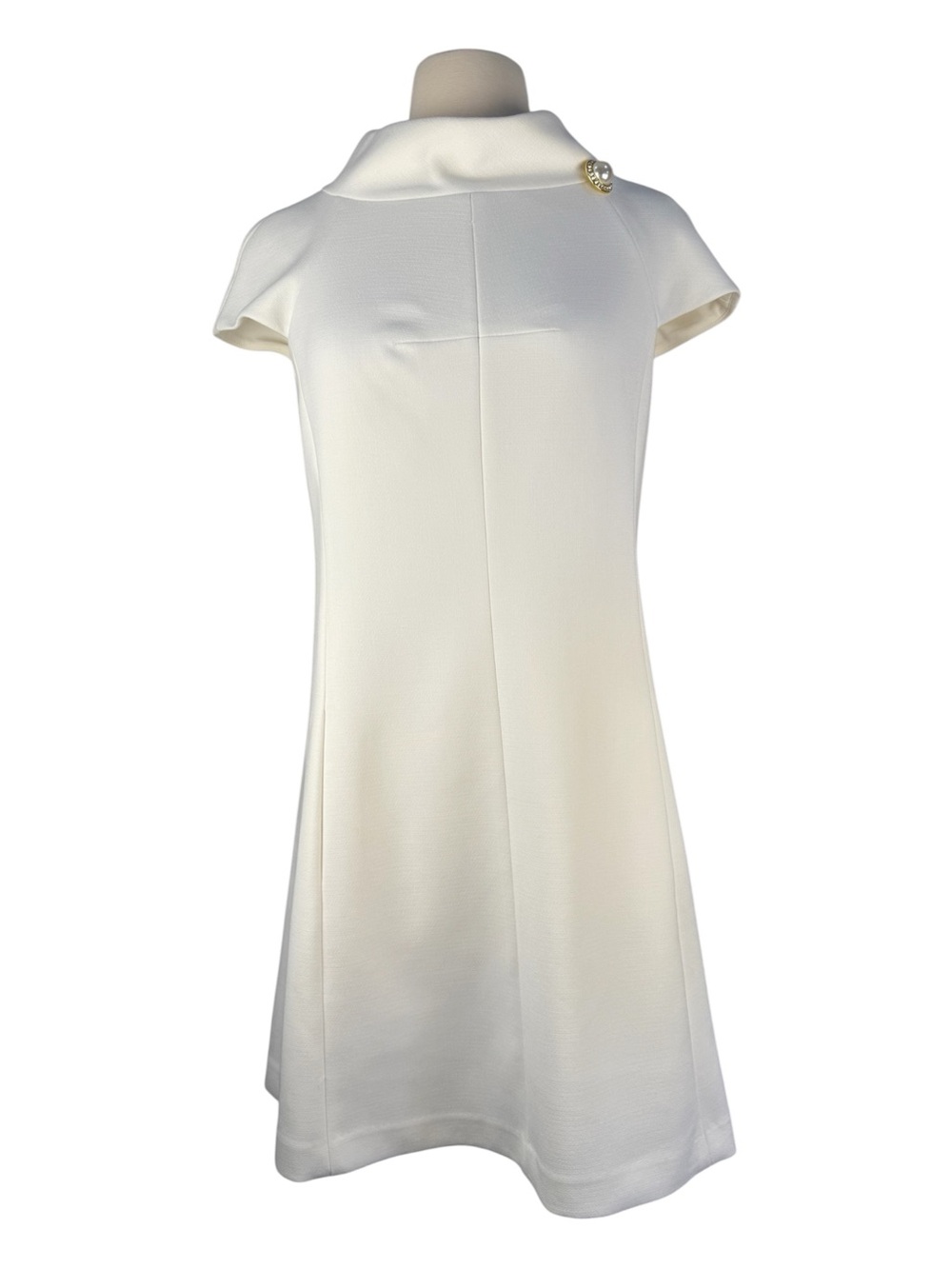 NWT Harper Rose Women’s Ivory Stand Collar A-Line Dress Sz 6, $150 Preppy Chic